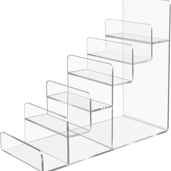 Acrylic Wallet Display Stand Purse Handbag Organizer, Clear Jewelry Riser Display Stand Purse Display Rack, Acrylic Display Shelf for Cosmetic Perfume Jewelry Sunglasses Handbag (6 Tier)