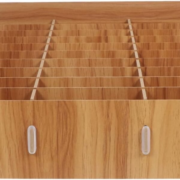 1 x Storage Box for Mobile Phones Wood with Compartments for Office and School Organiser for Phone and Accessories Rack for Mobile Display