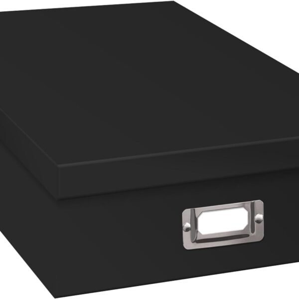 Scrapbook Storage Box, Black, 14.75 Inch x 13 Inch x 3.75 Inch